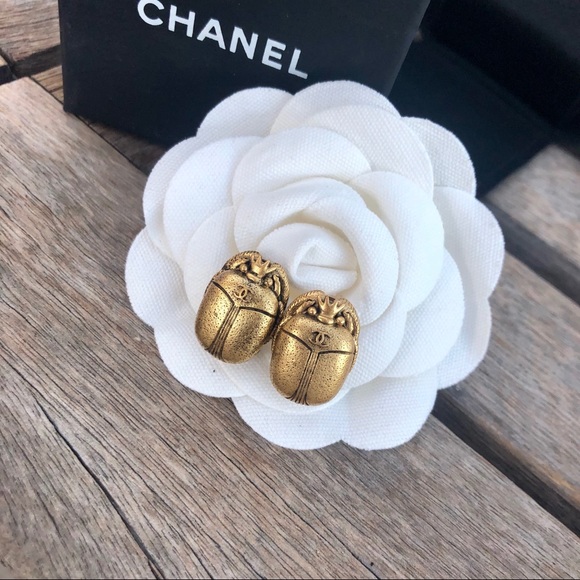 CHANEL Jewelry - Chanel scarab beetle earrings